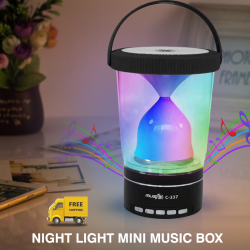 Night Light Mini Music Box, Three Brightness Colorful Touch Lamp,  C-337